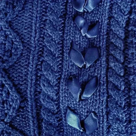 Ralph Lauren Denim & Supply Sweater Women L Navy Cable Knit Cowl - Picture 6 of 10